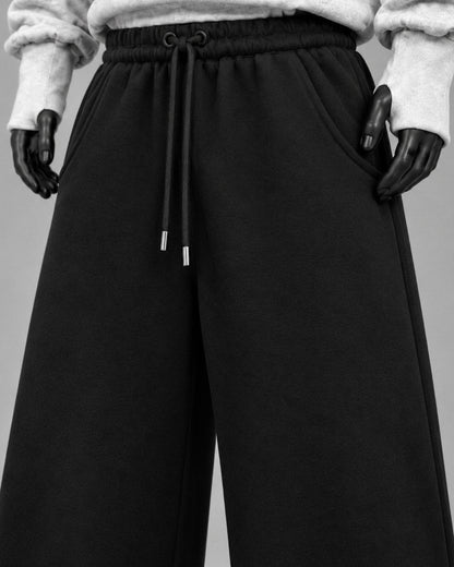 Heavy Oversize (PUFF PRINT) Sweatpant with Rear Phone Pocket – (BLACK)