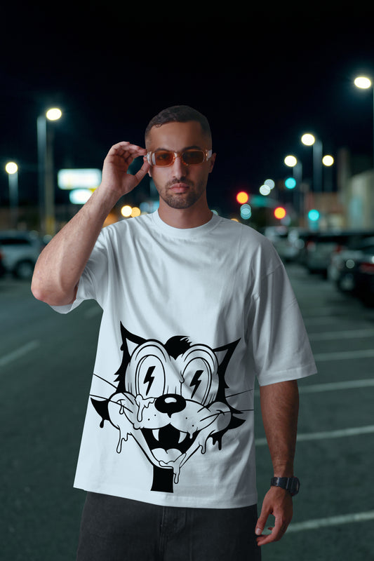 WHITE (TROUBLE MAKER) OVERSIZE TEE