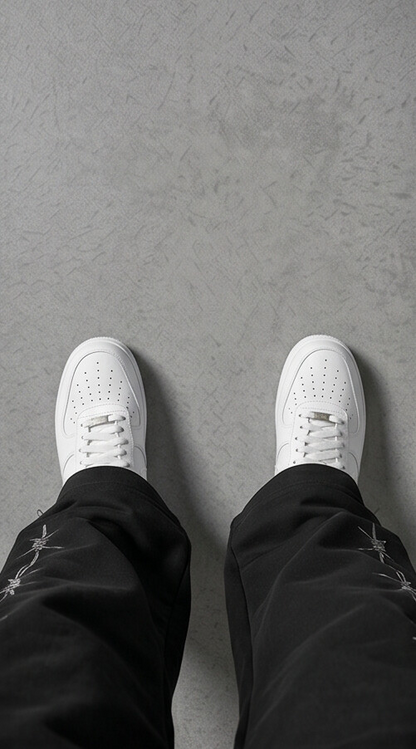 (MULTI FIT) BLACK (BARBED WIRE) OVERSIZE SWEATPANT