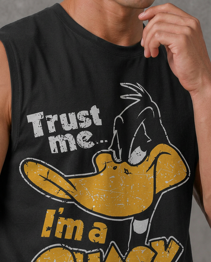 BLACK OVERSIZE (SHOULDER CUT) ( DUFFY DUCK))