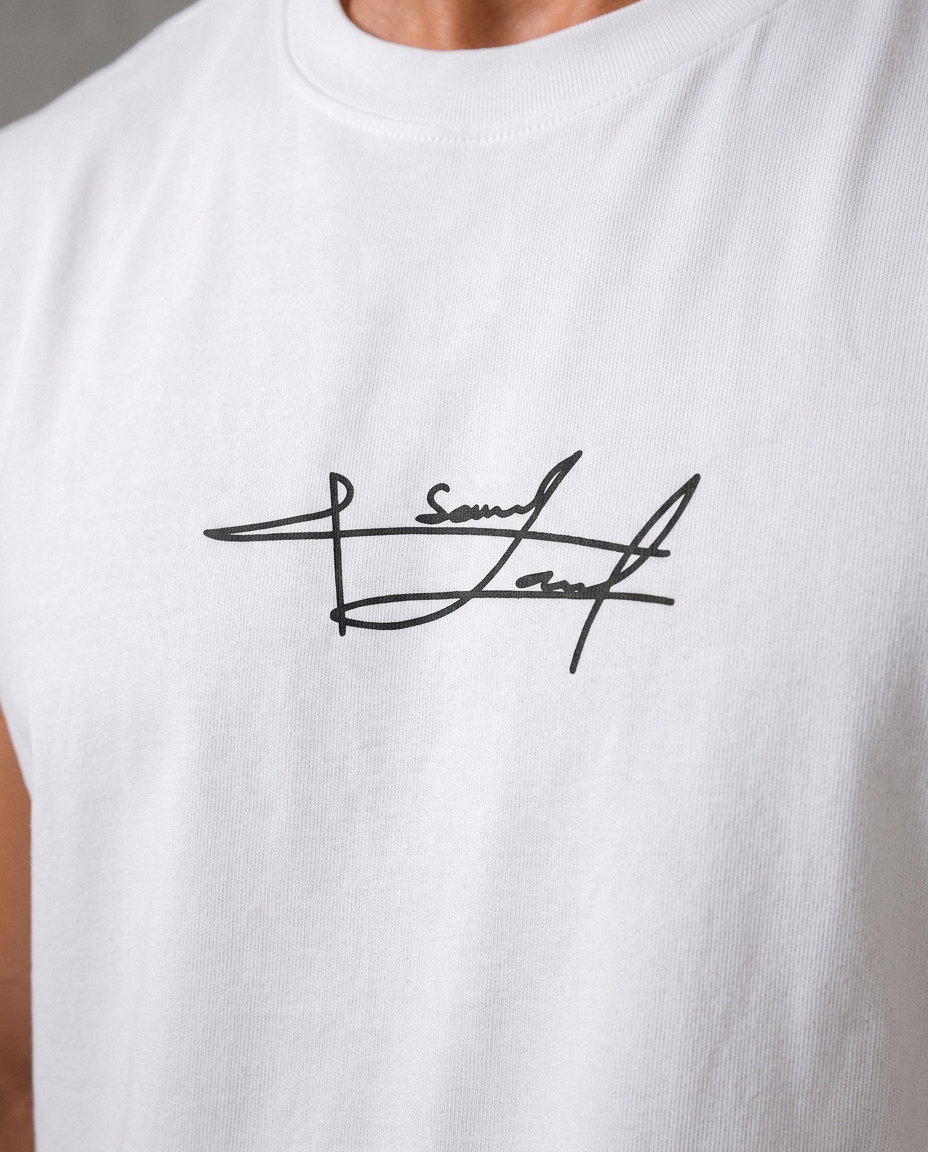 WHITE OVERSIZE (SHOULDER CUT) ( SIGN)