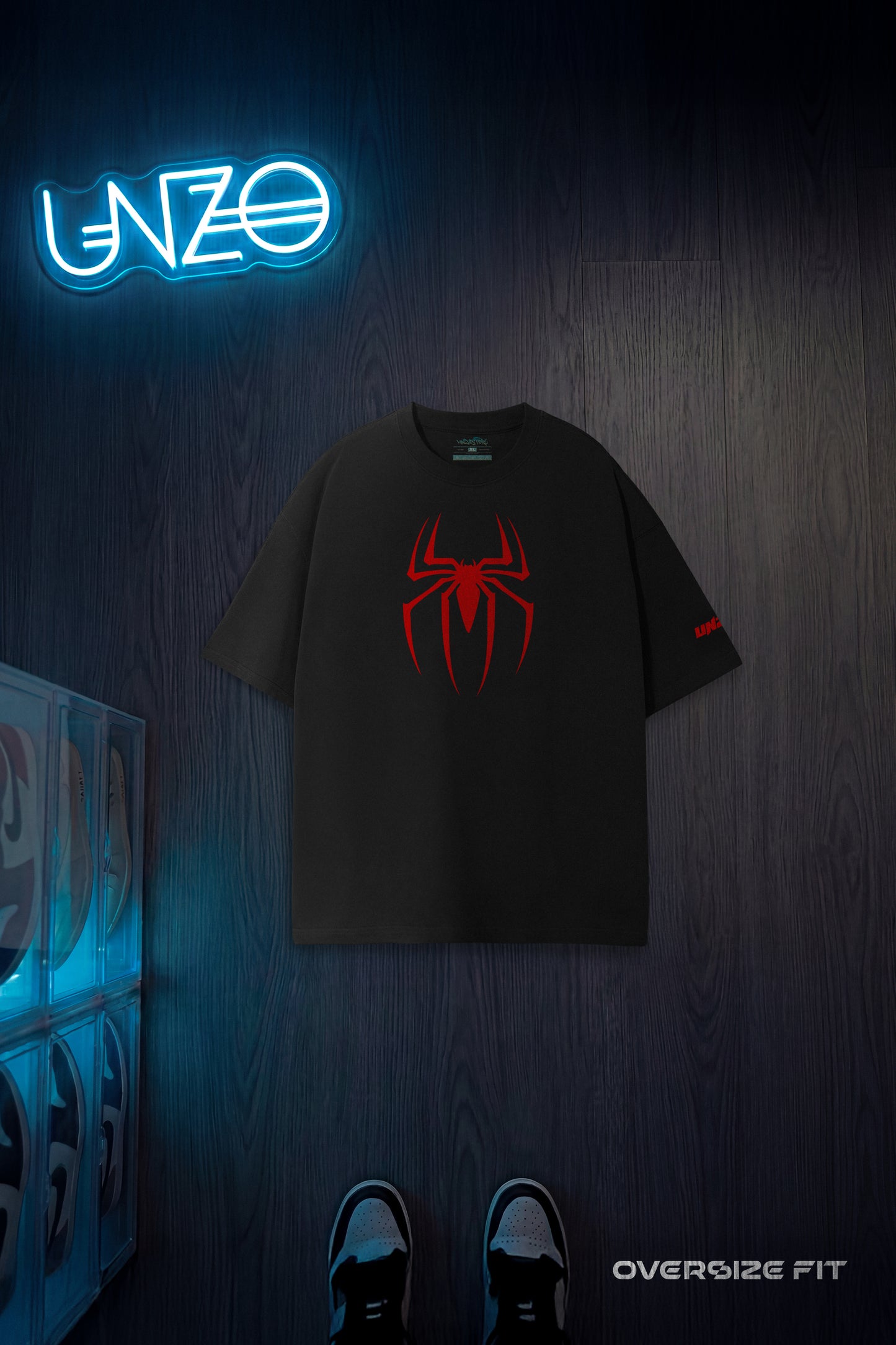 BLACK (SPIDER MAN) OVERSIZE TEE