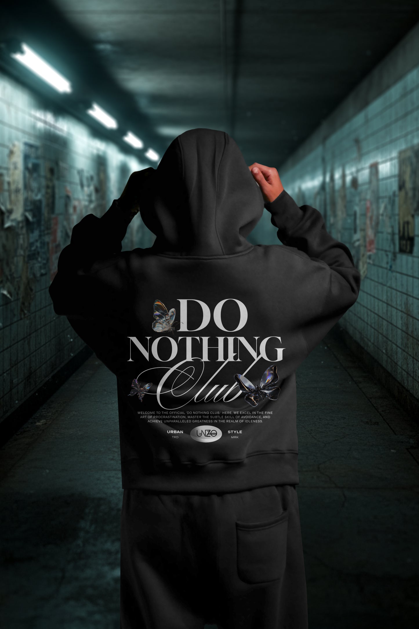 MULTI FIT OVERSIZE [DO NOTHING ] HOODIE {BLACK}