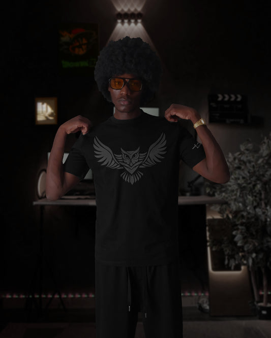(REGULAR FIT)(OWL) BLACK