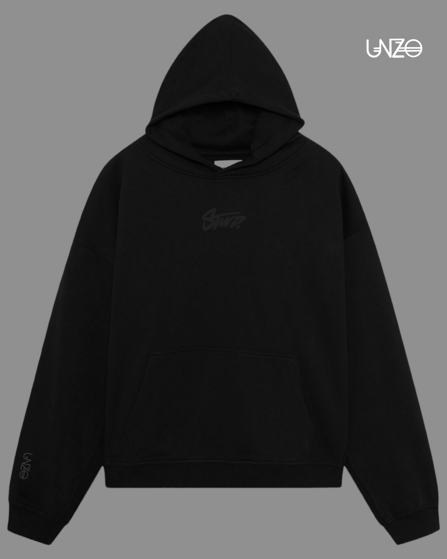 REFLICTIVE OVERSIZE HOODIE (STWD) BLACK