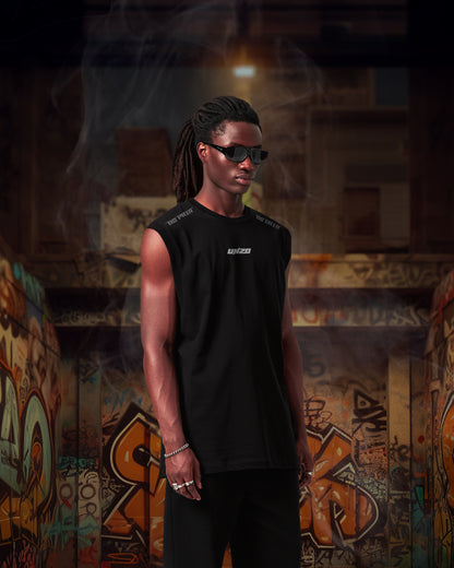 BLACK OVERSIZE (SHOULDER CUT)( NO PAIN NO GAIN))