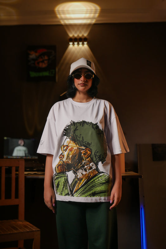 WHITE (THINK MORE) OVERSIZE TEE