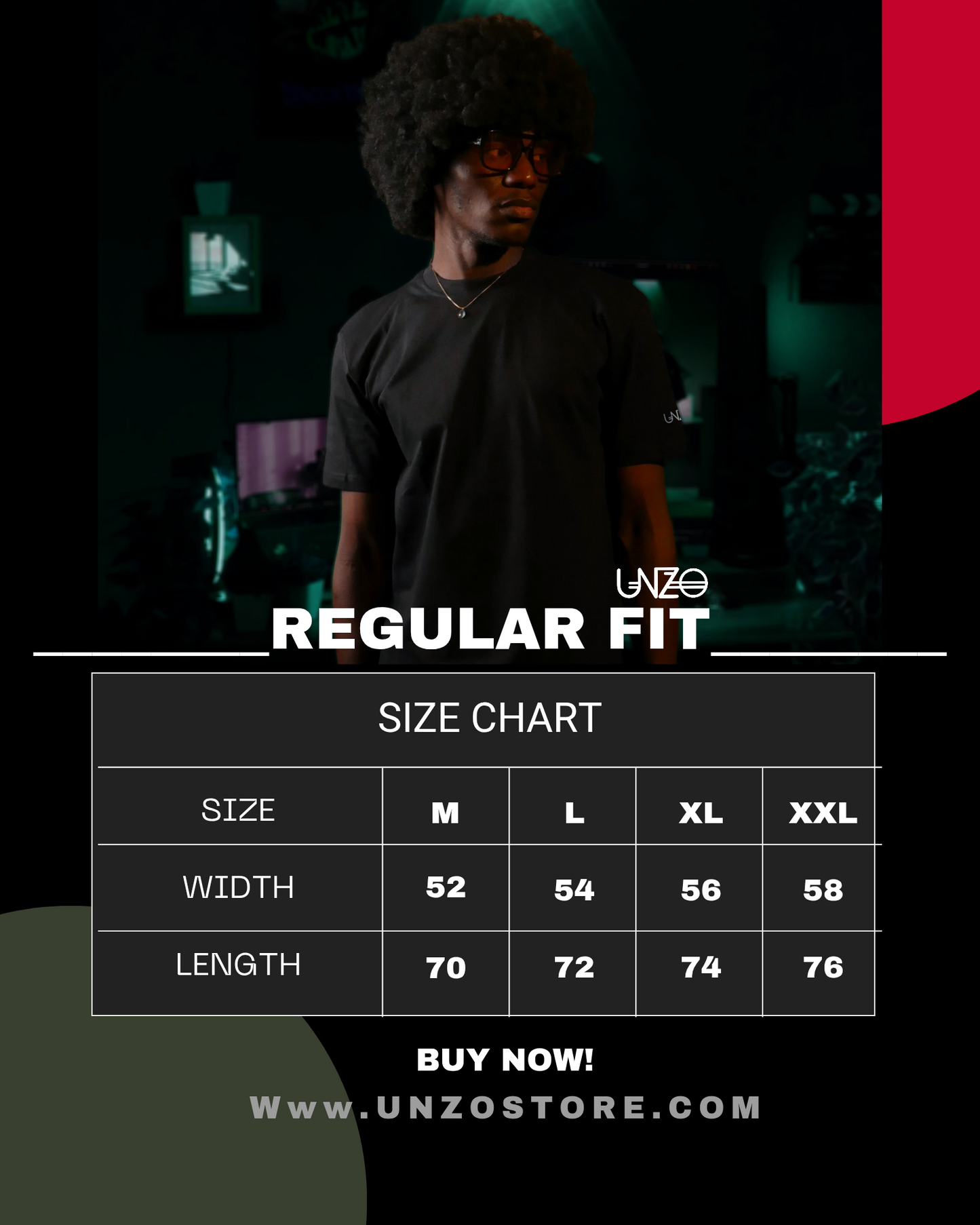 UNZO (REGULAR FIT) BLACK
