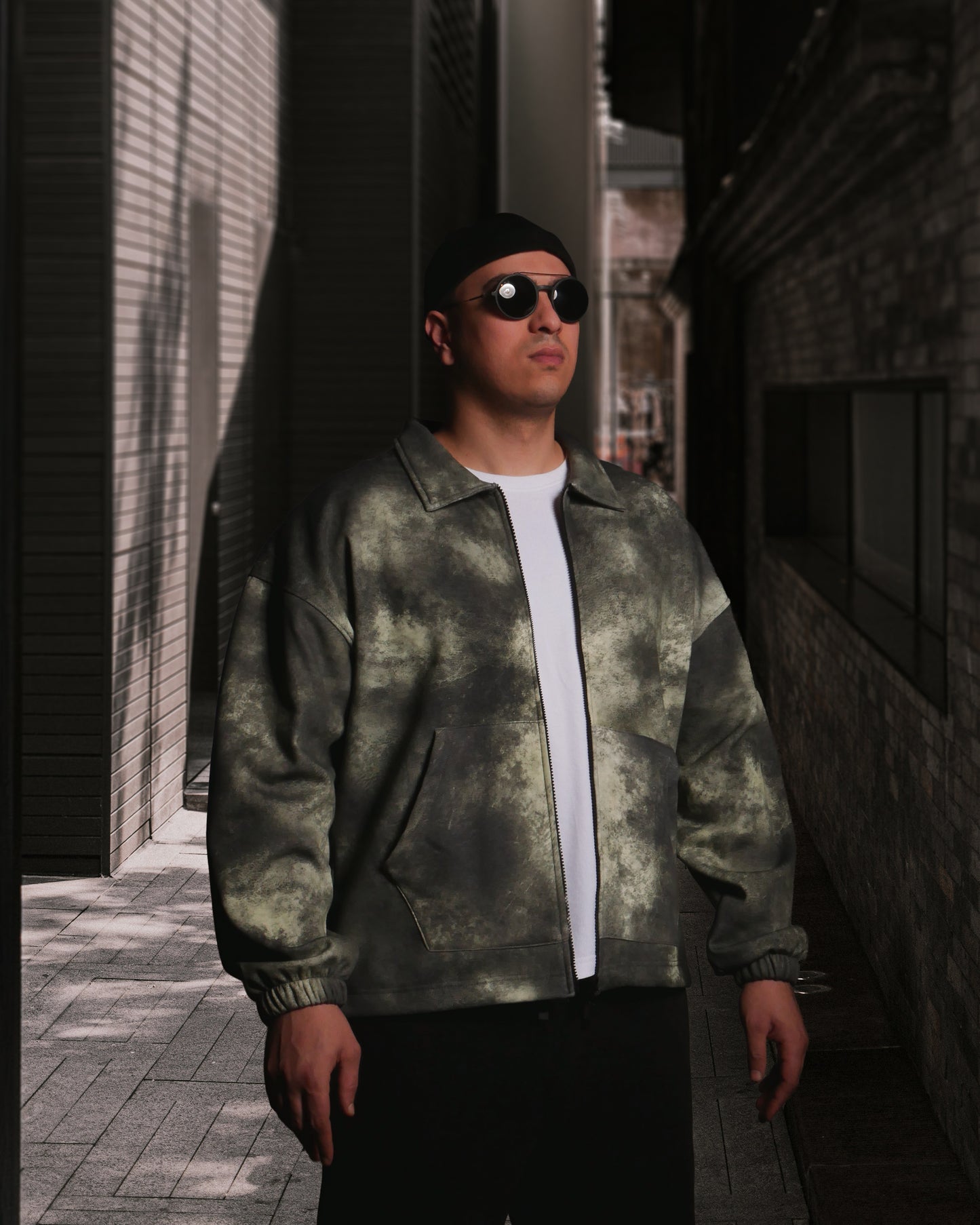 OVERSIZE ZIP UP MULTI FIT JACKET {WASHED GREEN}