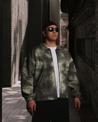 OVERSIZE ZIP UP MULTI FIT JACKET {WASHED GREEN}