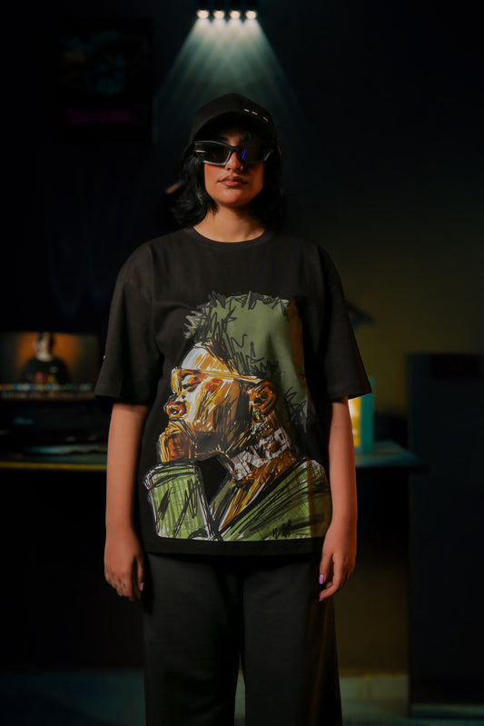 BLACK (THINK MORE) OVERSIZE TEE