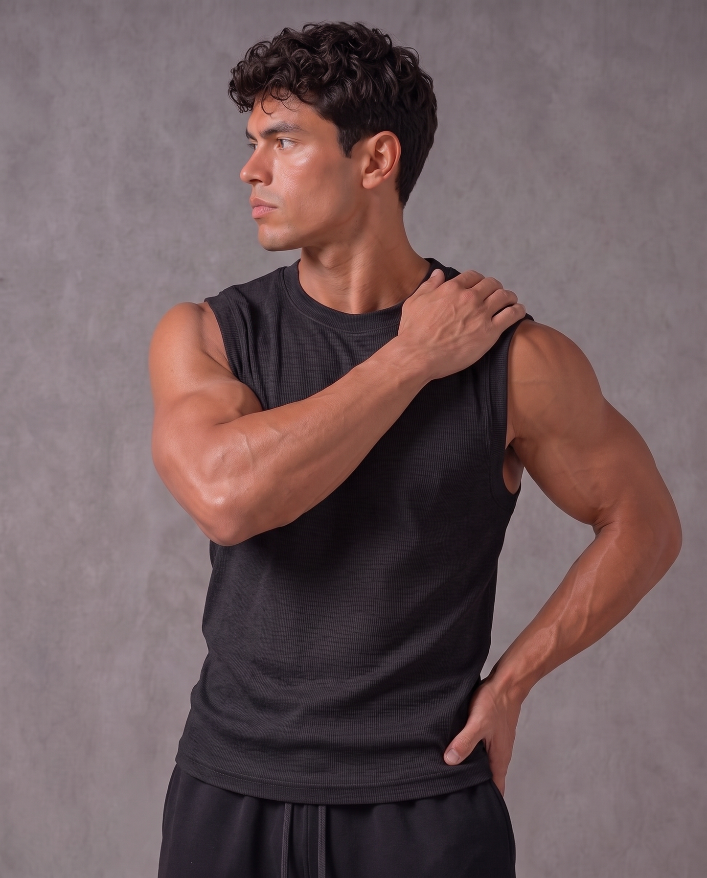 (HEAVY RIP) UNZO BLACK OVERSIZE (SHOULDER CUT) (Copy 2)