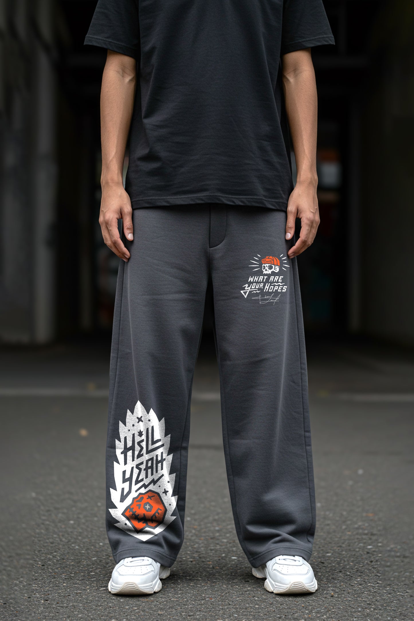 DARKE GREY (Hell Yeah) OVERSIZE SWEATPANT (MULTI FIT)