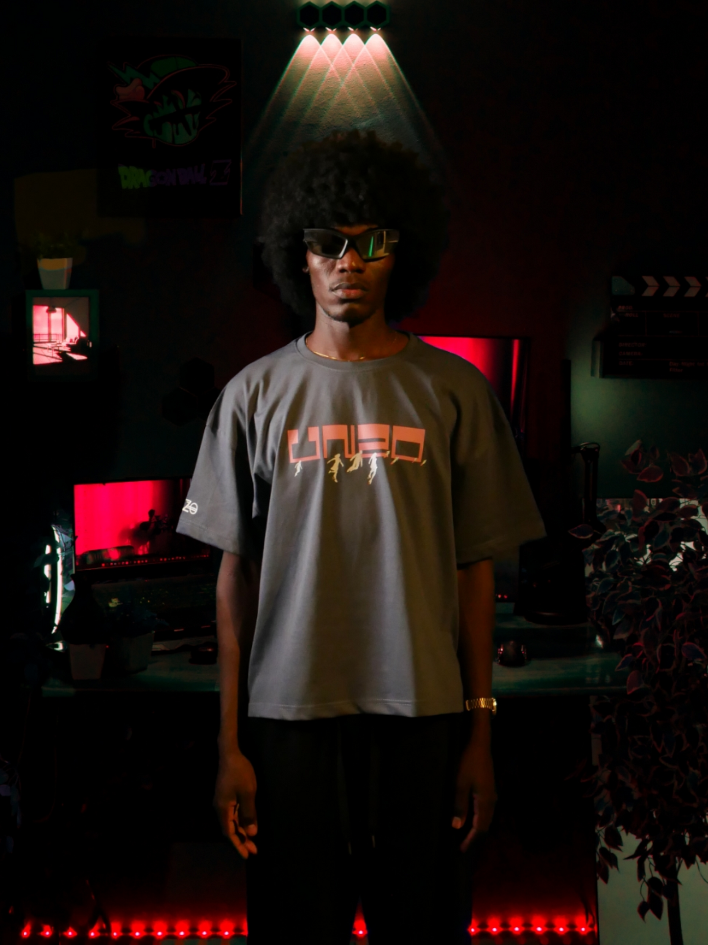 -BOXY FIT-DARKE GREY (FLY WITH UNZO) OVERSIZE TEE