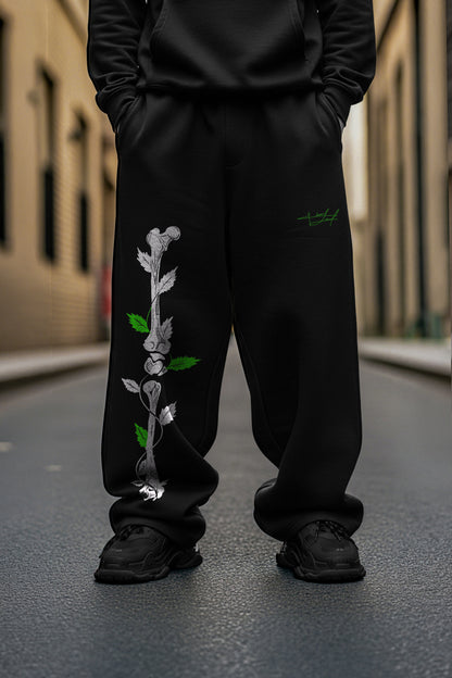 BLACK (BONES 2) OVERSIZE  SWEATPANT (MULTI FIT)