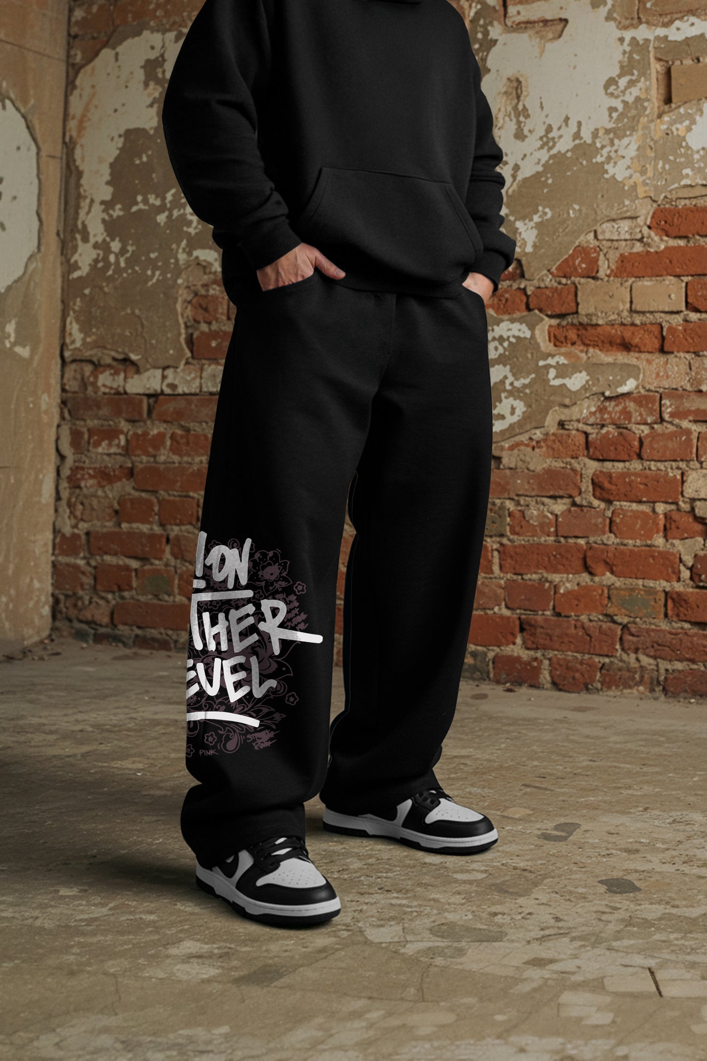 (MULTI FIT) BLACK (ANOTHER LEVEL) OVERSIZE WINTER SWEATPANT