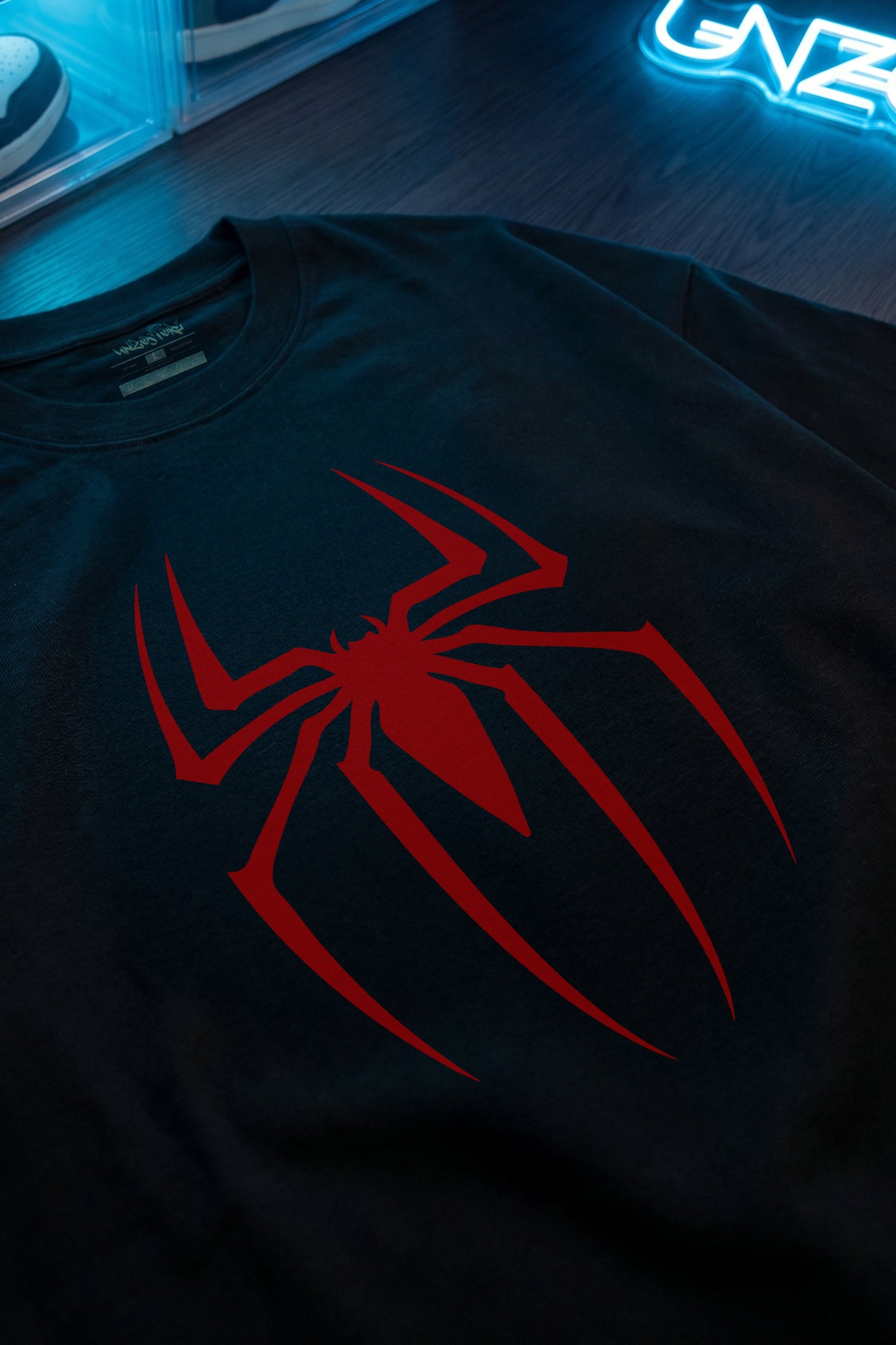 BLACK (SPIDER MAN) OVERSIZE TEE