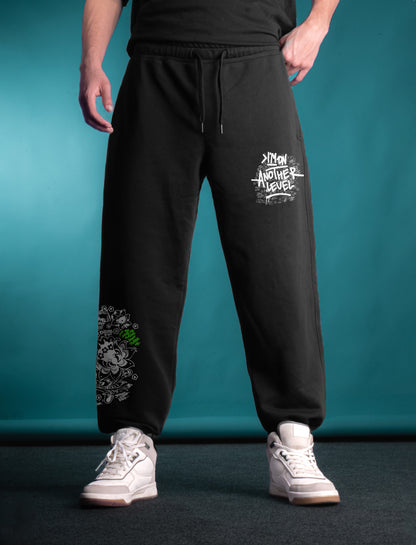 BLACK (MULTI FIT) OVERSIZE SWEATPANT (ANTER LEVEL)