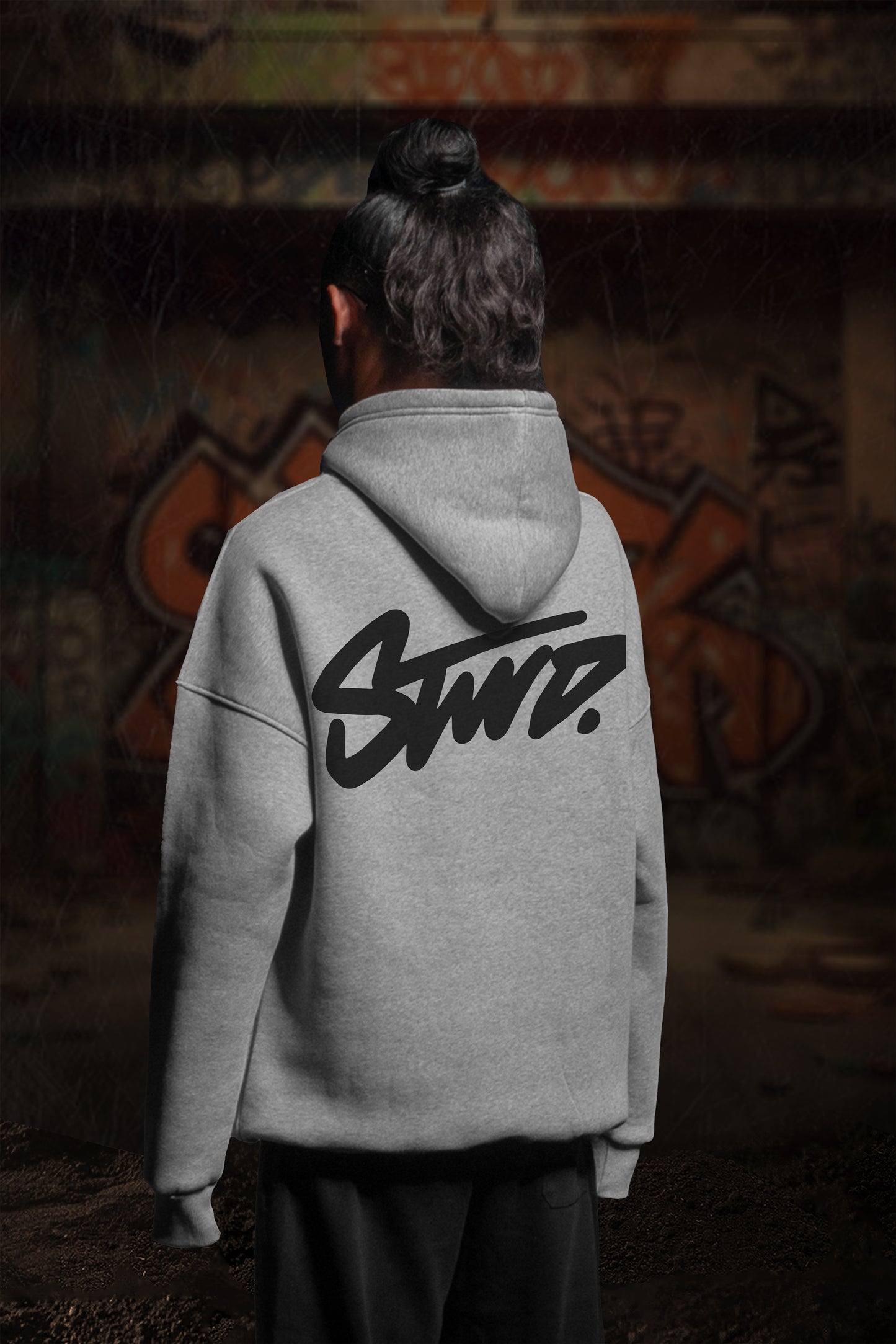 OVERSIZE HOODIE (STWD) LITE GREY