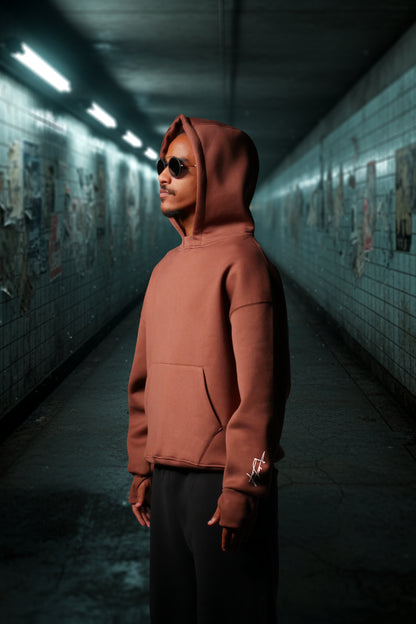 MULTI FIT OVERSIZE [DO NOTHING ] HOODIE {BROWN}