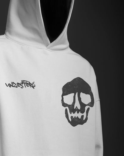 OVERSIZE HOODIE (BONES)- WHITE