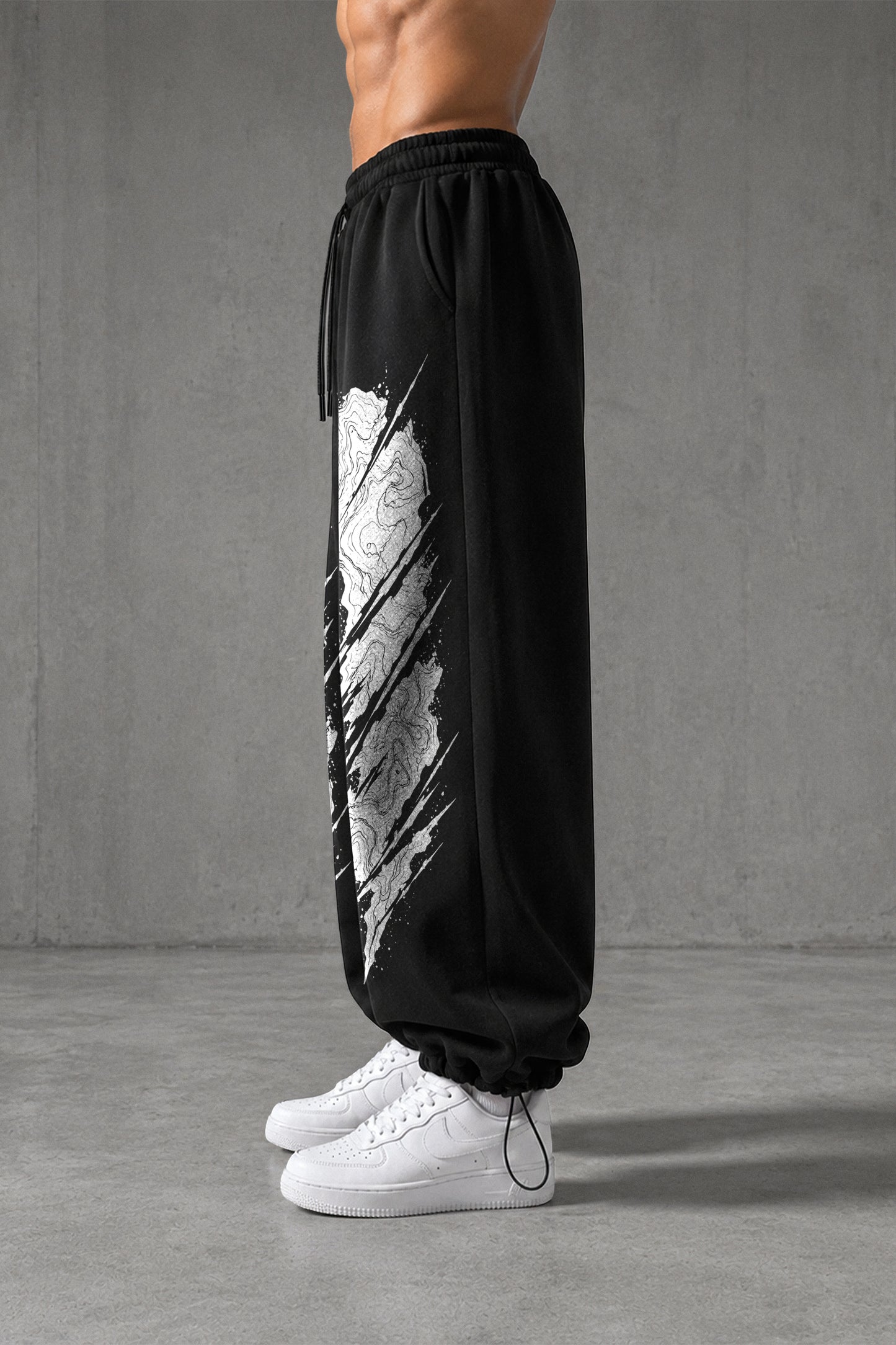 (MULTI FIT) BLACK (SCRIBBLE) OVERSIZE SWEATPANT