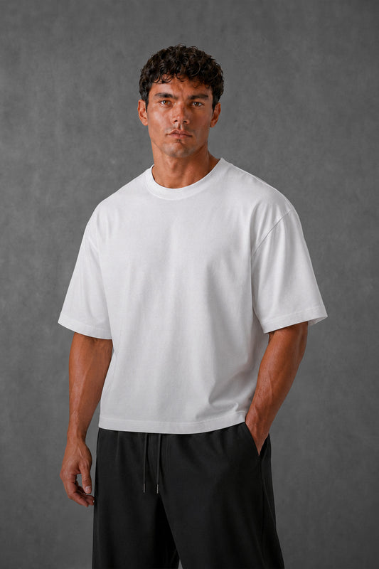-BOXY FIT-WHITE (UNZO) OVERSIZE TEE