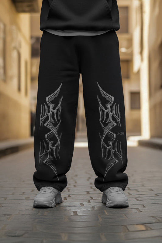 (MULTI FIT) BLACK (FULL COVER) OVERSIZE WINTER SWEATPANT