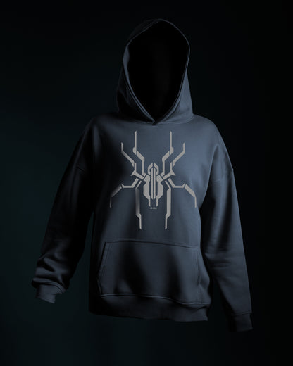 REFLICTIVE (SPIDER) OVERSIZE HOODIE- DARKE GREY