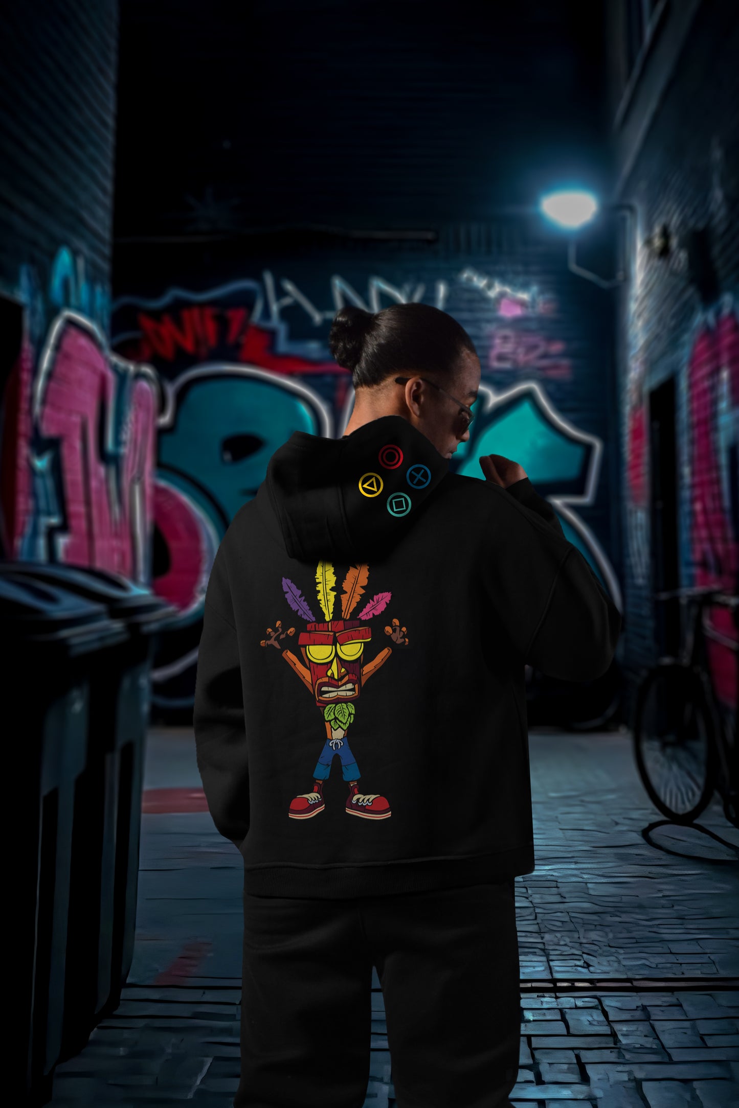 MULTI FIT OVERSIZE [CRASH] HOODIE {BLACK}