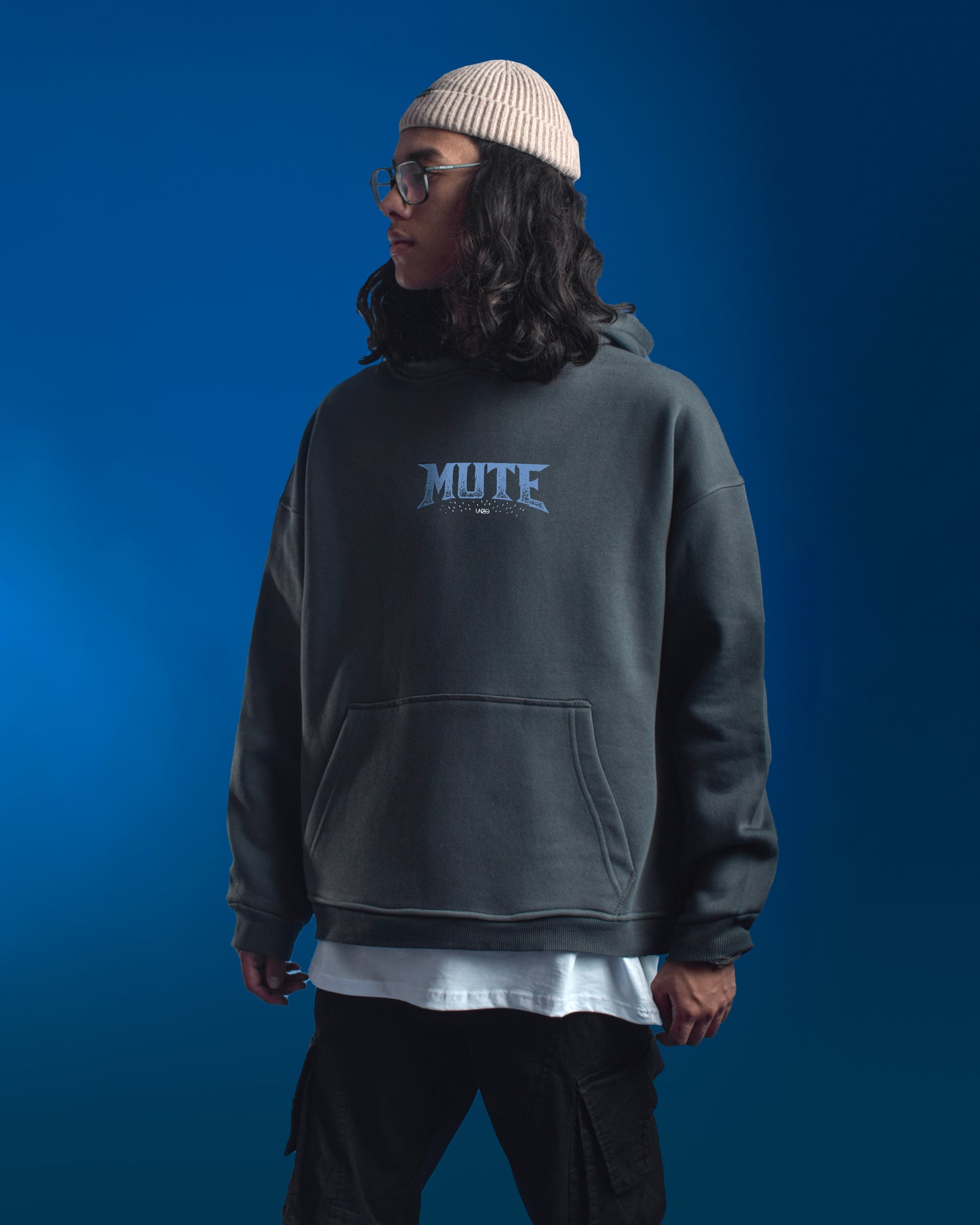 OVERSIZE HOODIE (MUTE)DARK NAVY