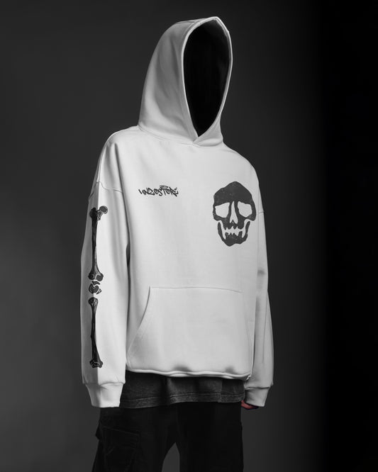 OVERSIZE HOODIE (BONES)- WHITE