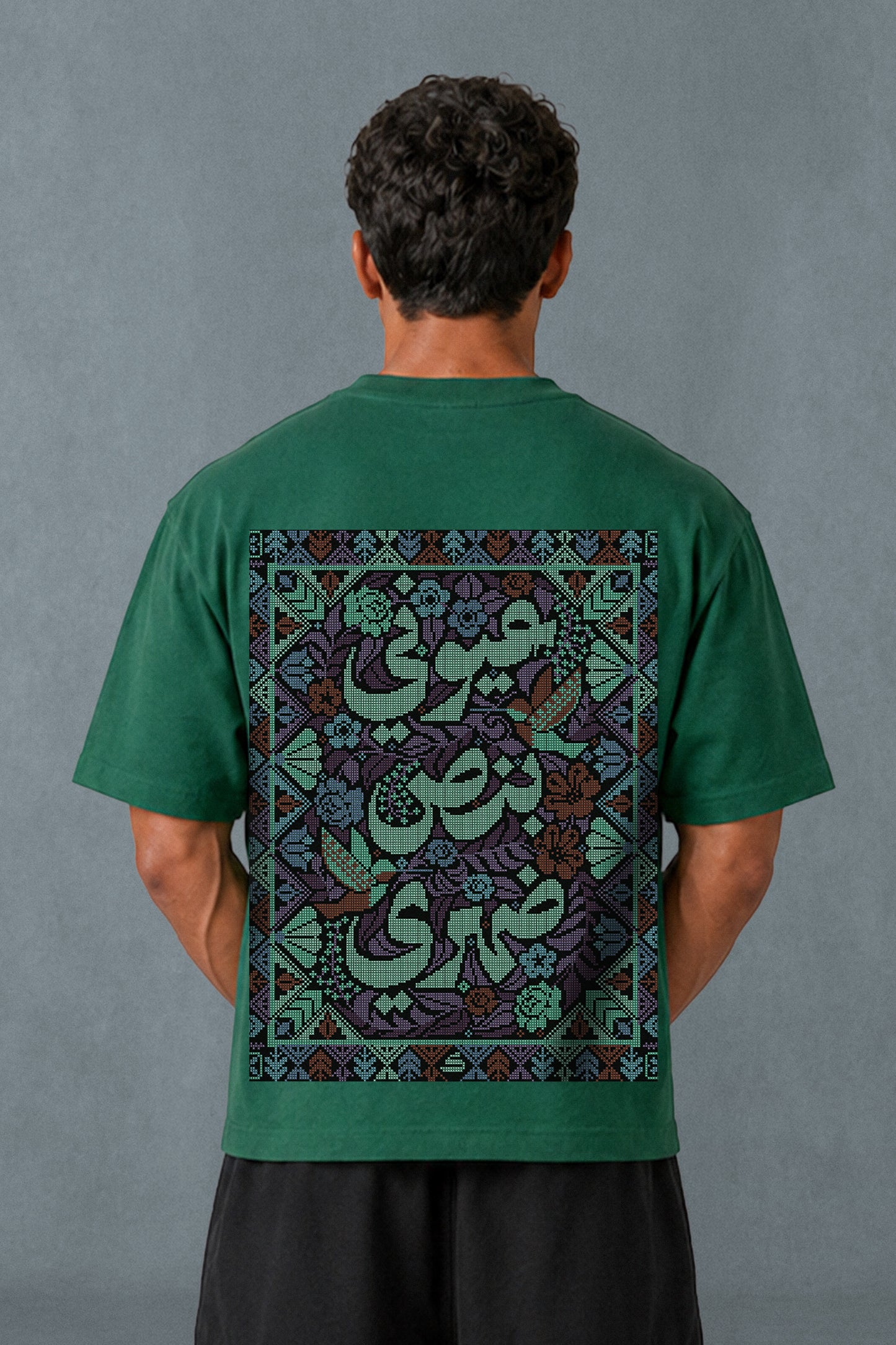 -BOXY FIT-DARCK GREEN (3IONY) OVERSIZE TEE