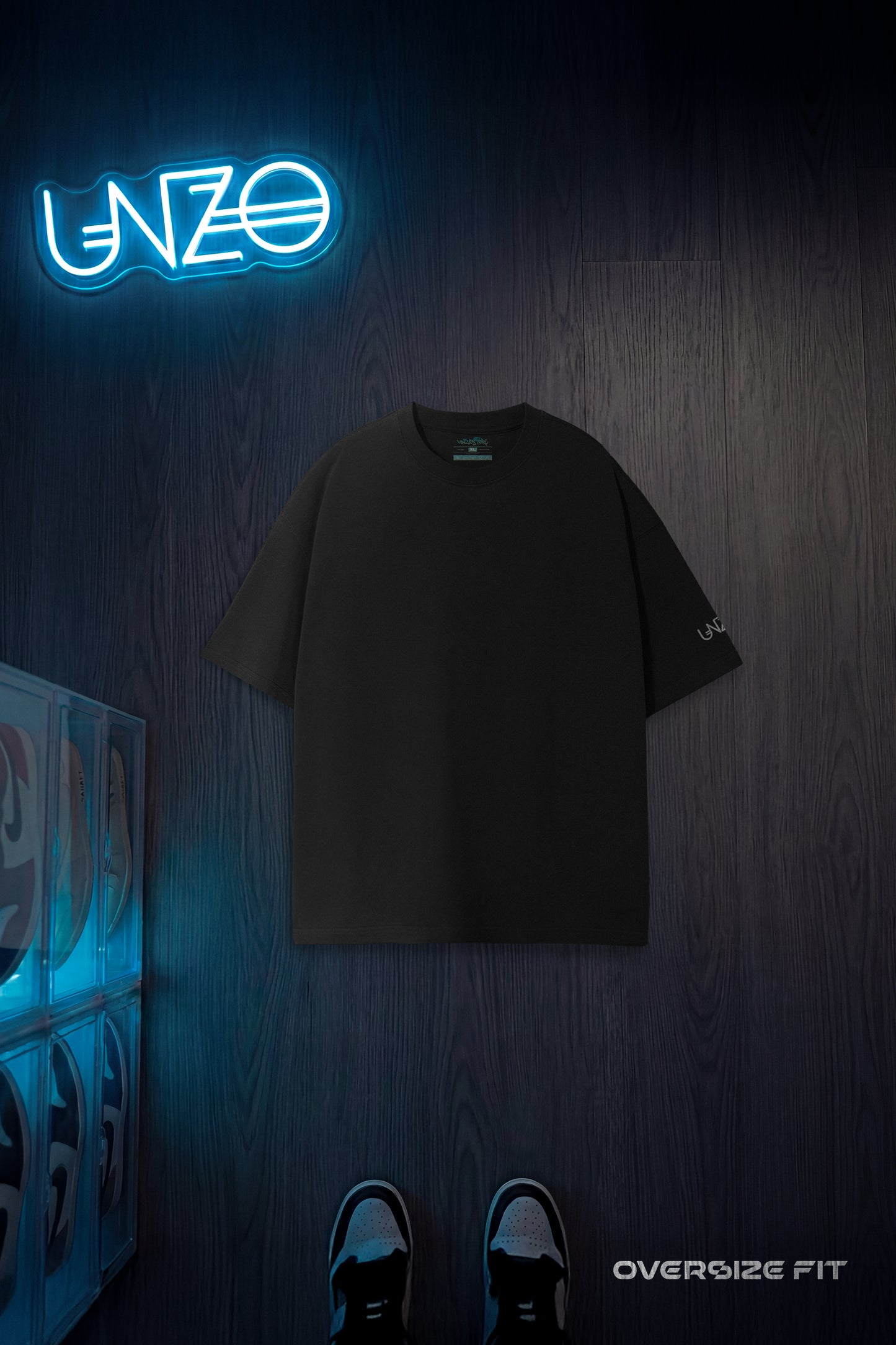 UNZO BLACK UNISEX OVERSIZE TEE