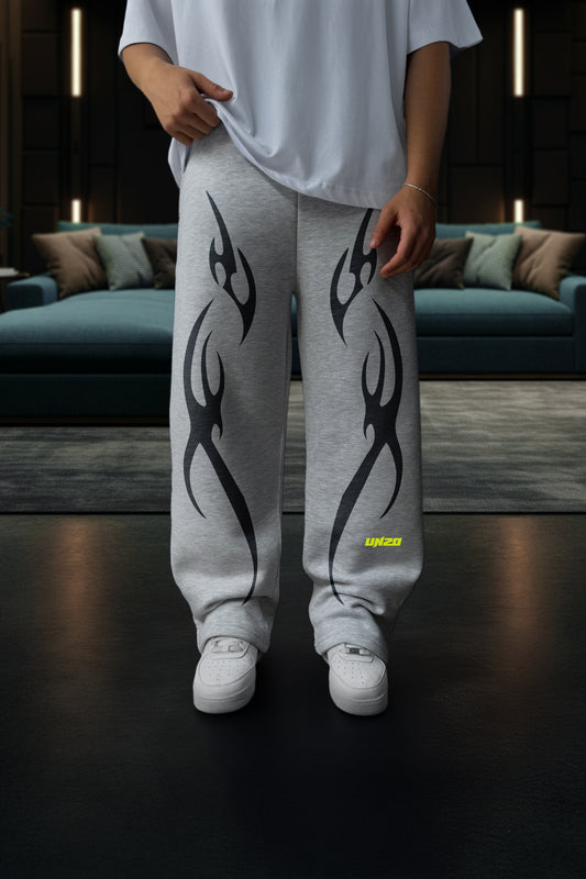 (MULTI FIT) LITE GREY (WING LINE ) OVERSIZE WINTER SWEATPANT