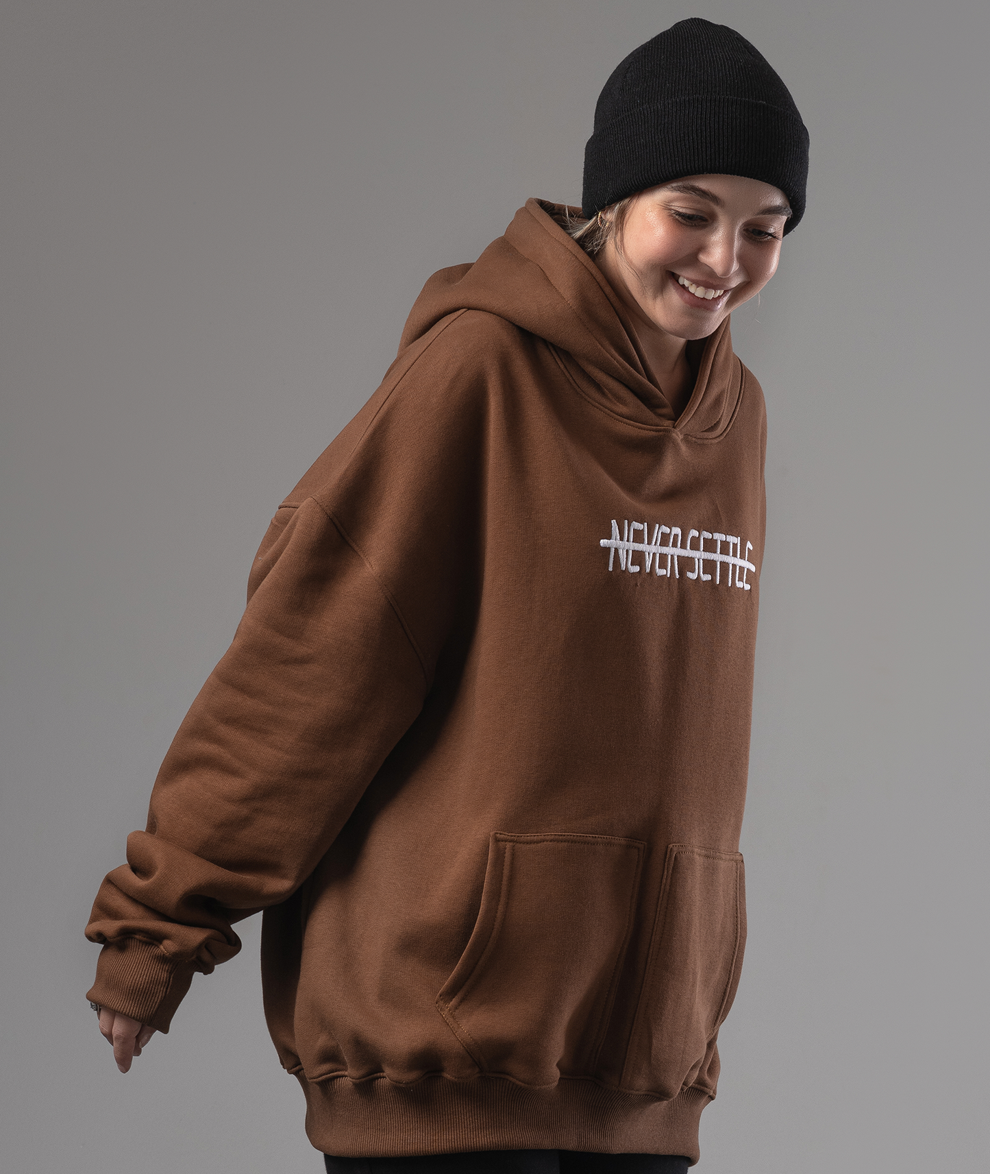 OVERSIZED HOODIE BROWN