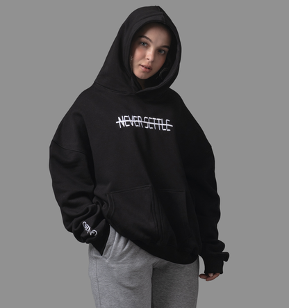 OVERSIZED HOODIE BLACK(Embroidered)