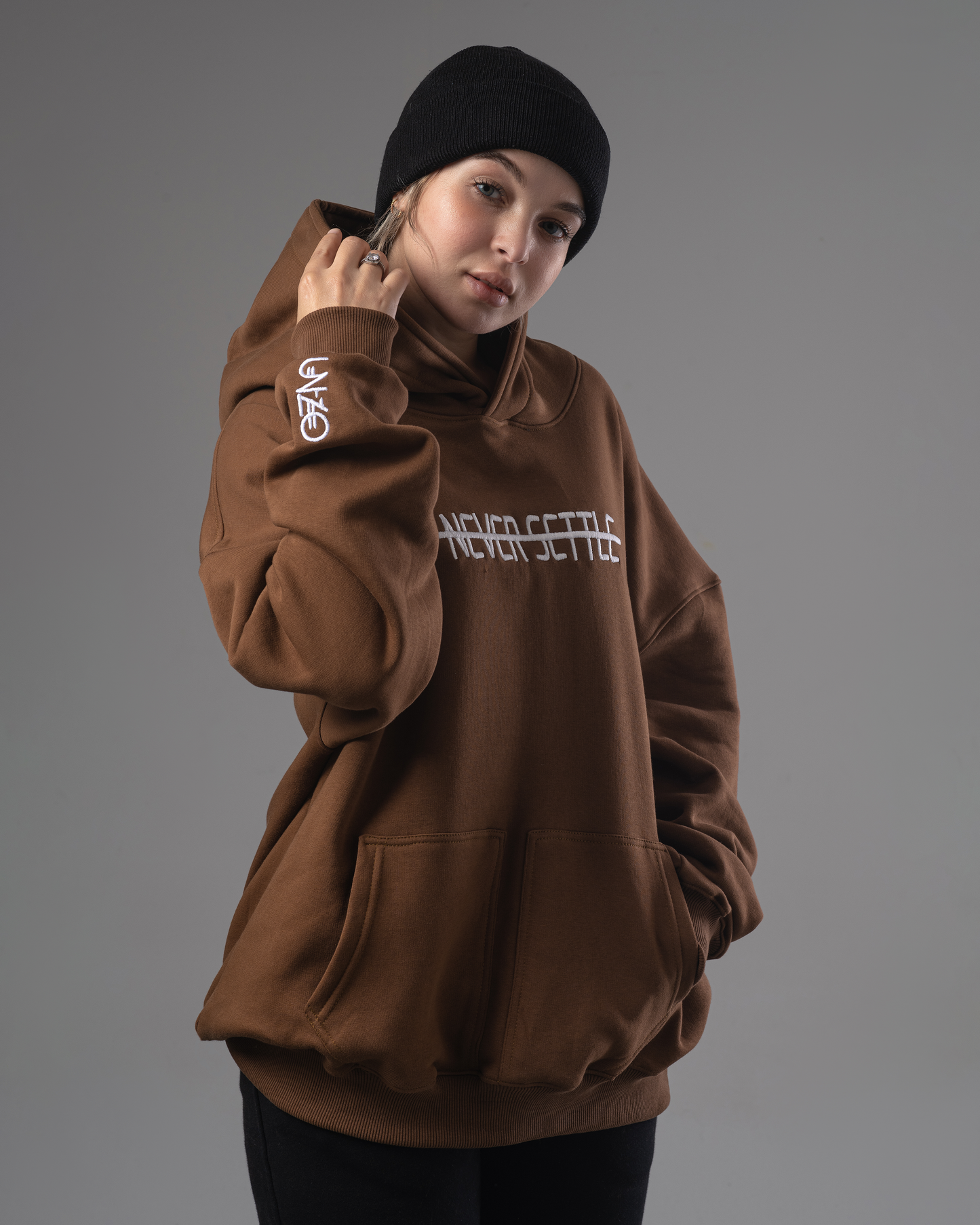 OVERSIZED HOODIE BROWN